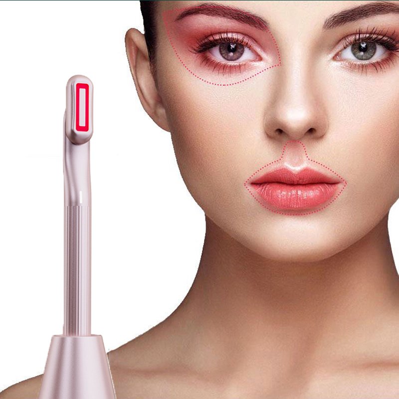 Ems Red Light Eye Wand 360 Dereree Rotation, Beauty Eye Massager Wand med 38 ℃ ~ 40 ℃, øjencreme booster med varme/vibrαtion/rød tilstand, fine linjer remover