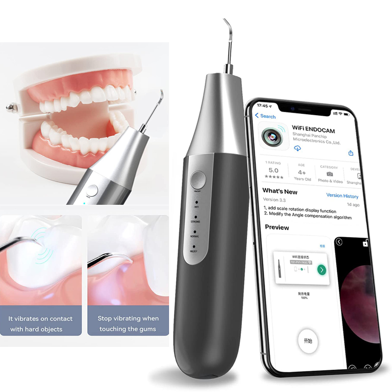 Linkbar WI FI Synlig ultralydtandrenser - Voksen tandlæge -kit Dental Plaque Remover, App til iPhone og Android